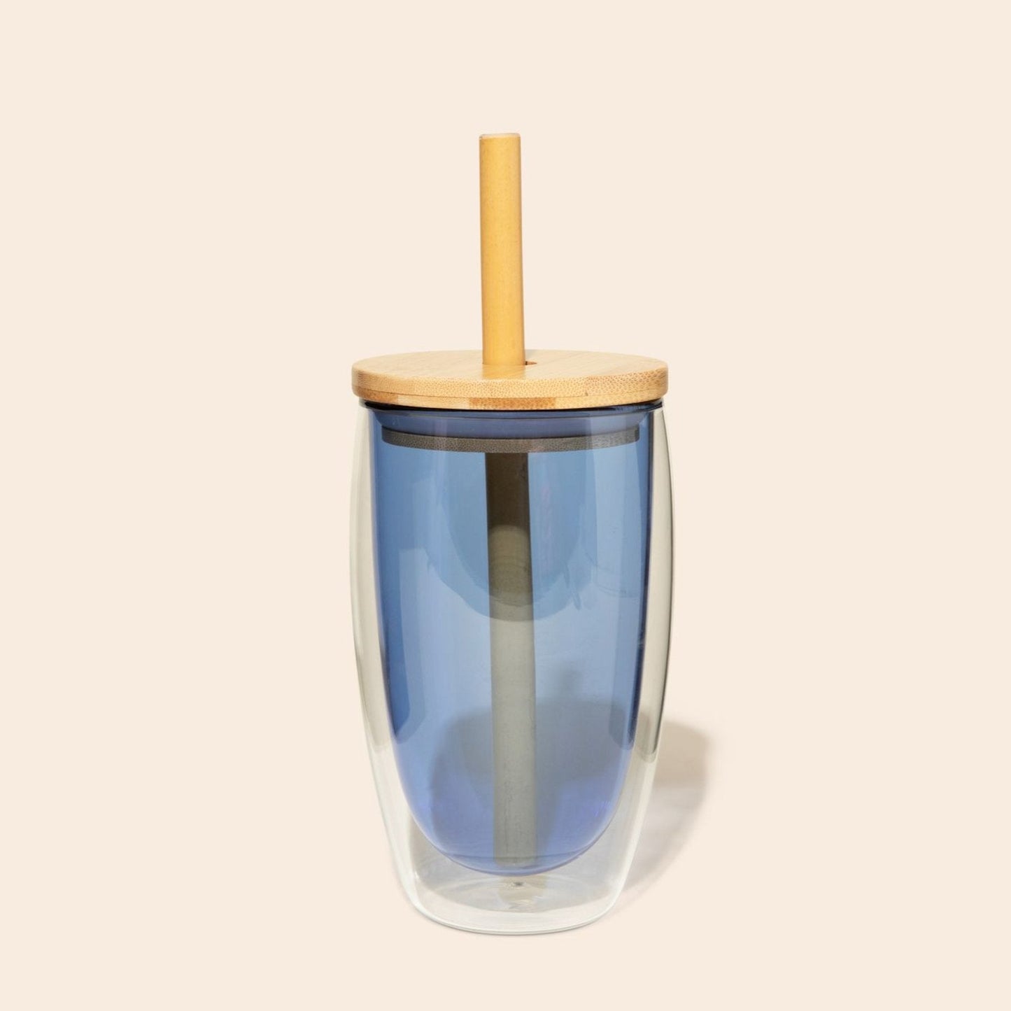 sustainable, zero waste, earth-friendly, plastic-free Glass Cup With Straw - Bamboo Switch