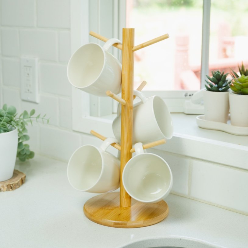 sustainable, zero waste, earth-friendly, plastic-free Bamboo Coffee Cup Tree Holder - Bamboo Switch