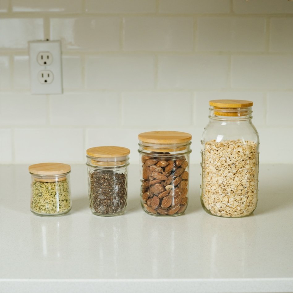 sustainable, zero waste, earth-friendly, plastic-free Bamboo Mason Jar Lids - Bamboo Switch