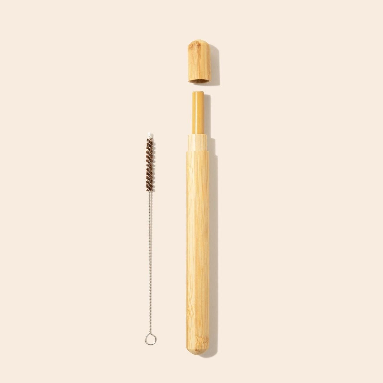 sustainable, zero waste, earth-friendly, plastic-free Bamboo Straw Tube Travel Case - Bamboo Switch