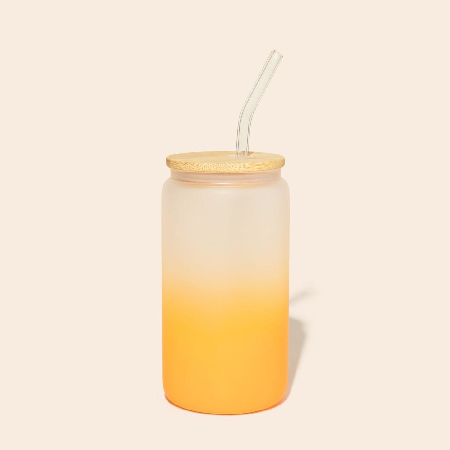 sustainable, zero waste, earth-friendly, plastic-free Glass Can Tumbler with Glass Straw - Bamboo Switch