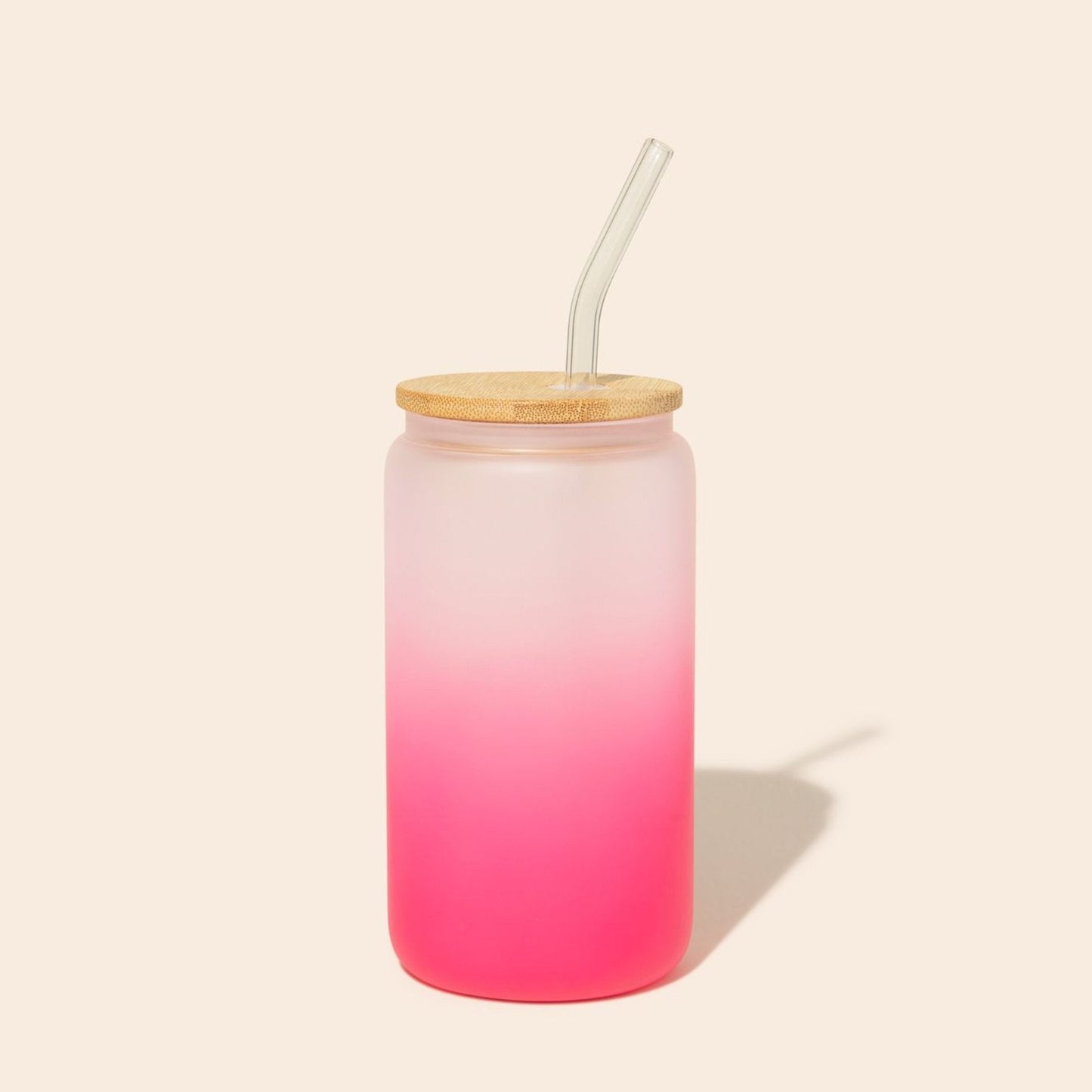 sustainable, zero waste, earth-friendly, plastic-free Glass Can Tumbler with Glass Straw - Bamboo Switch