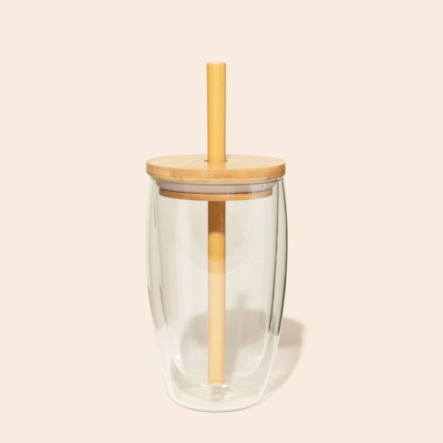 sustainable, zero waste, earth-friendly, plastic-free Glass Cup With Straw - Bamboo Switch