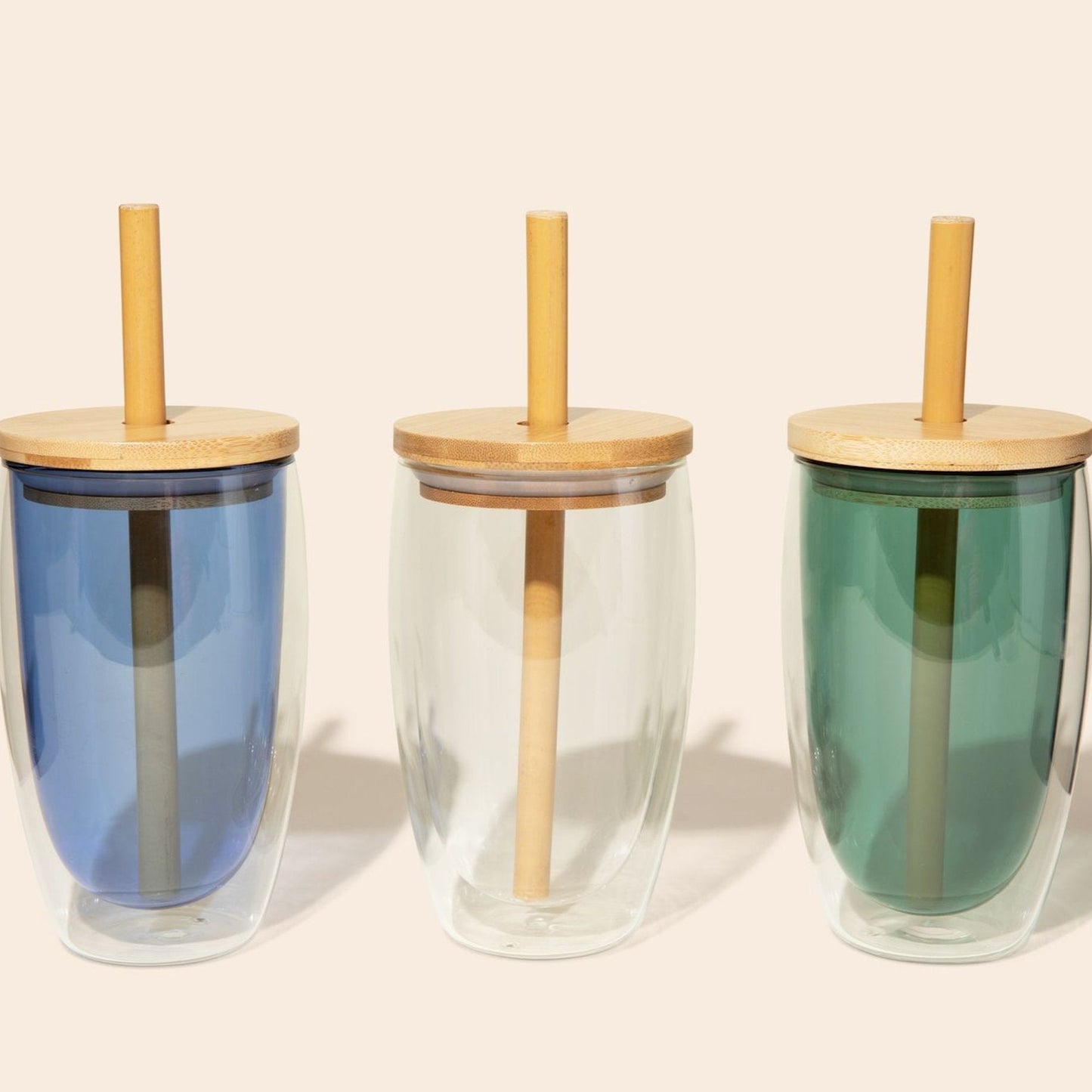 sustainable, zero waste, earth-friendly, plastic-free Glass Cup With Straw - Bamboo Switch