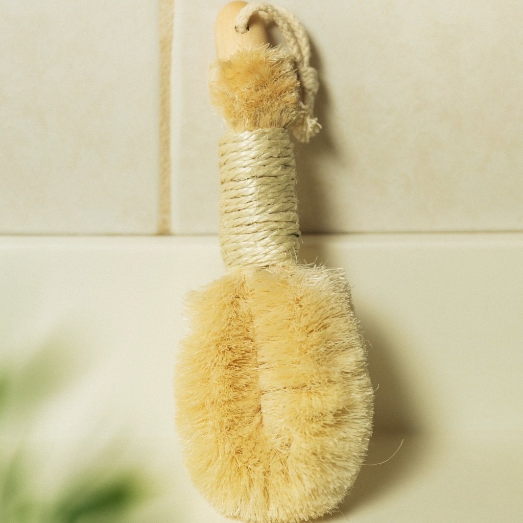 sustainable, zero waste, earth-friendly, plastic-free Sisal Dry Brush - Bamboo Switch