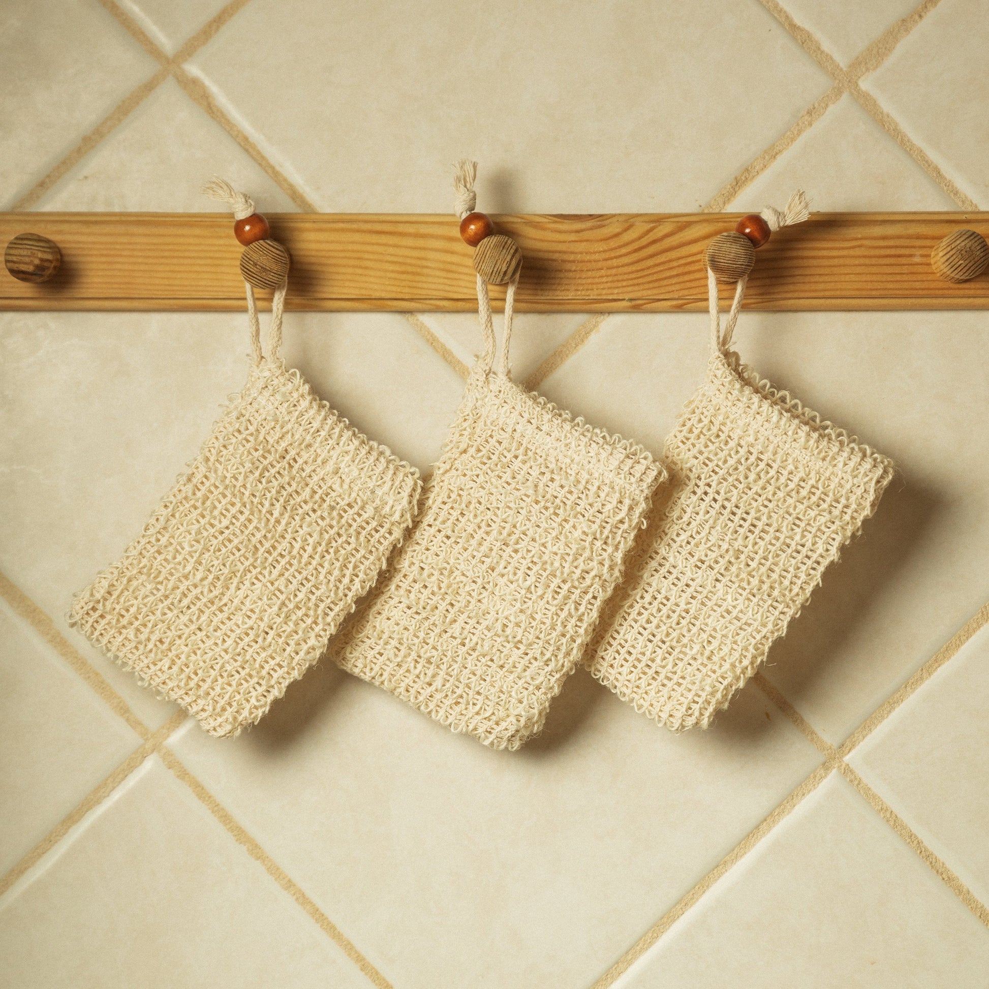 sustainable, zero waste, earth-friendly, plastic-free Sisal Soap Saver Bag - Bamboo Switch