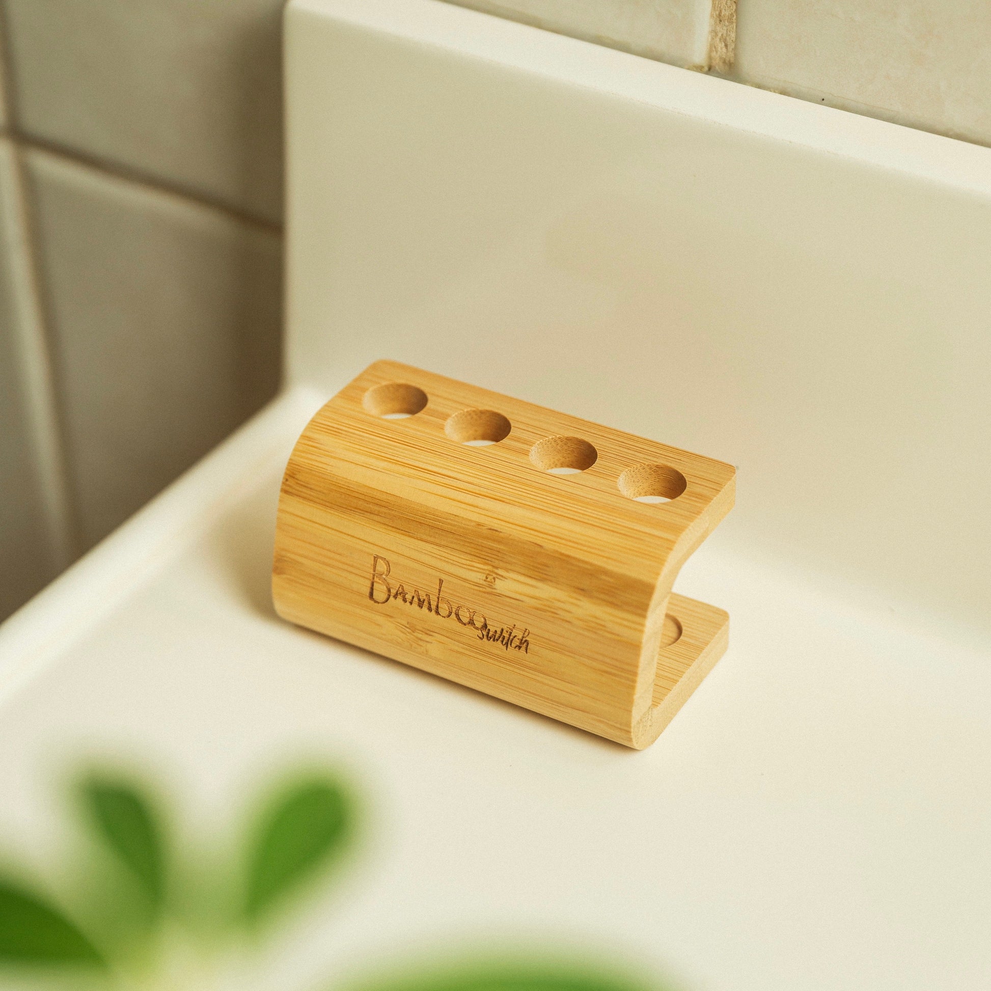 sustainable, zero waste, earth-friendly, plastic-free Toothbrush Multi Stand - Bamboo Switch