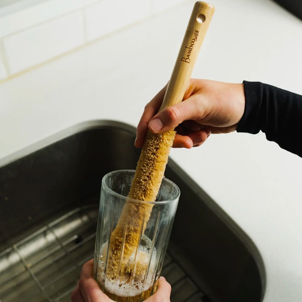 sustainable, zero waste, earth-friendly, plastic-free XL Drinkware Brush - Bamboo Switch